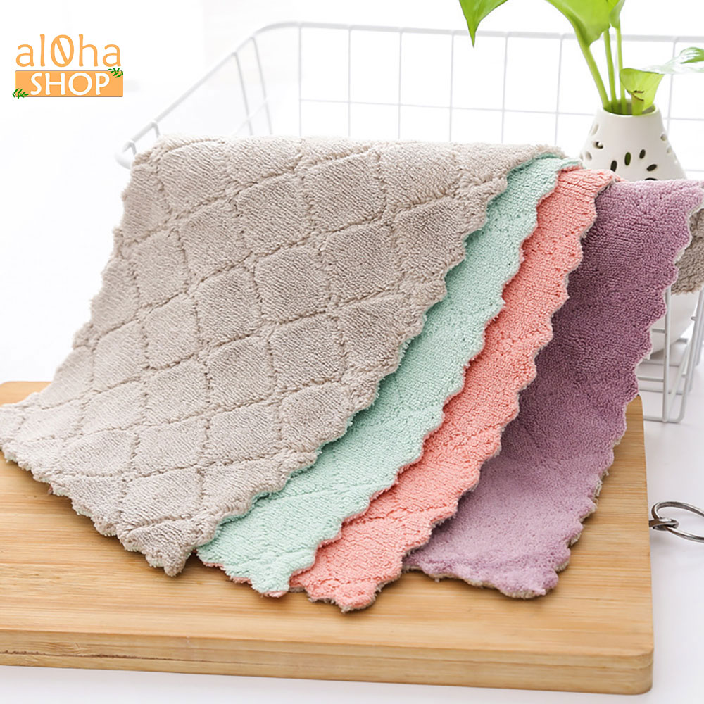 Giẻ lau bếp, bát đĩa, bàn ghế... - khăn lau đa năng siêu thấm giao màu ngẫu nhiên - al0ha Shop