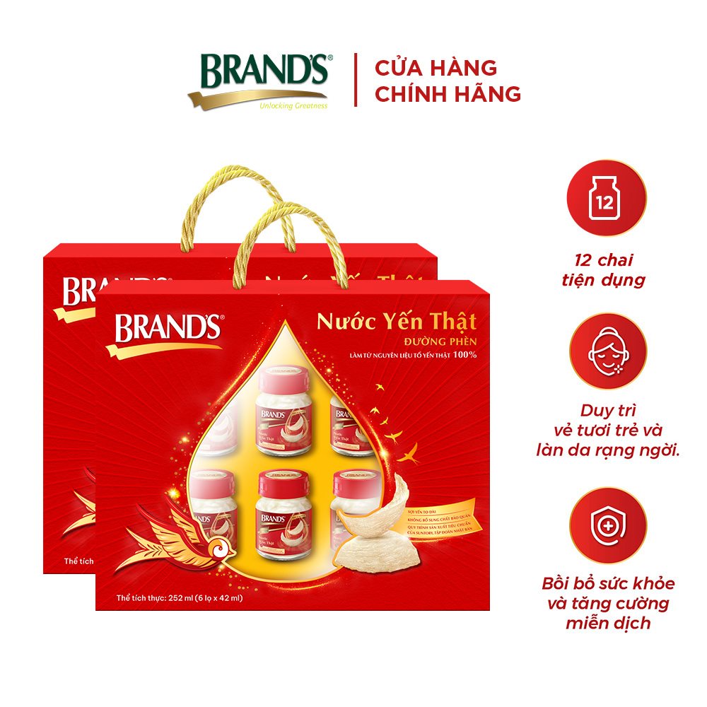 Combo 2 Hộp quà nước yến BRAND'S đường phèn