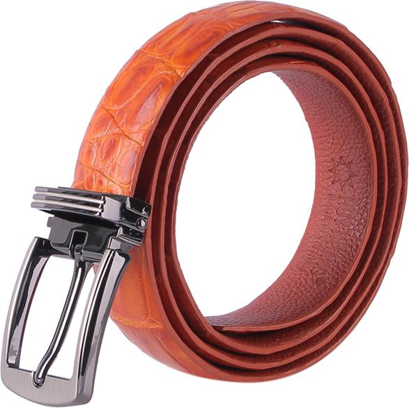 Thắt Lưng Nữ Da Cá Sấu Nguyên Con Bụng Huy Hoàng HT5216 - Vàng