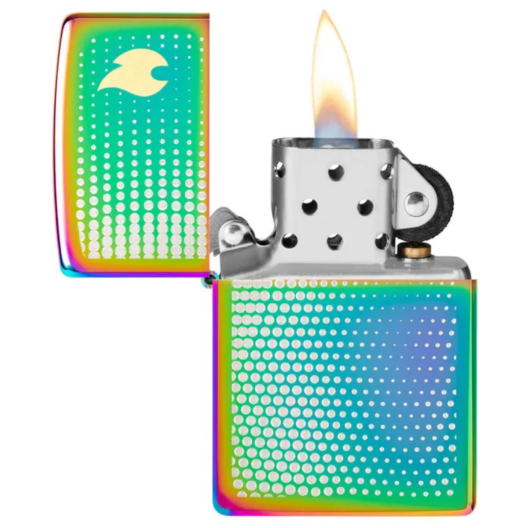 Bật Lửa Zippo Chính Hãng Mỹ Dot Matrix Design Ánh Cầu Vồng 7 Màu - Khắc Laser Họa Tiết Chấm Bi, Màu Lóng Lánh Đổi Màu, Chống Gió, Bảo Hành Trọn Đời