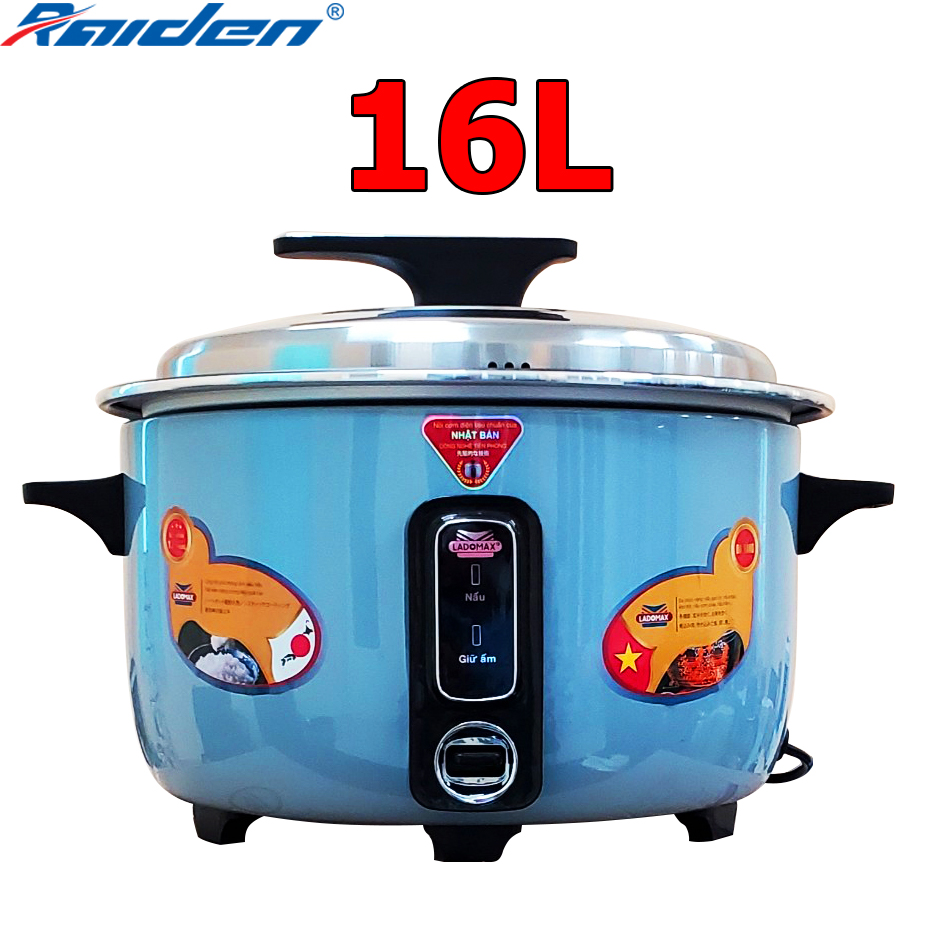 Nồi cơm công nghiệp 16L Ladomax HA-71160 nấu được 10kg gạo, có vỉ inox giúp không có cơm cháy khi nấu - Hàng chính hãng