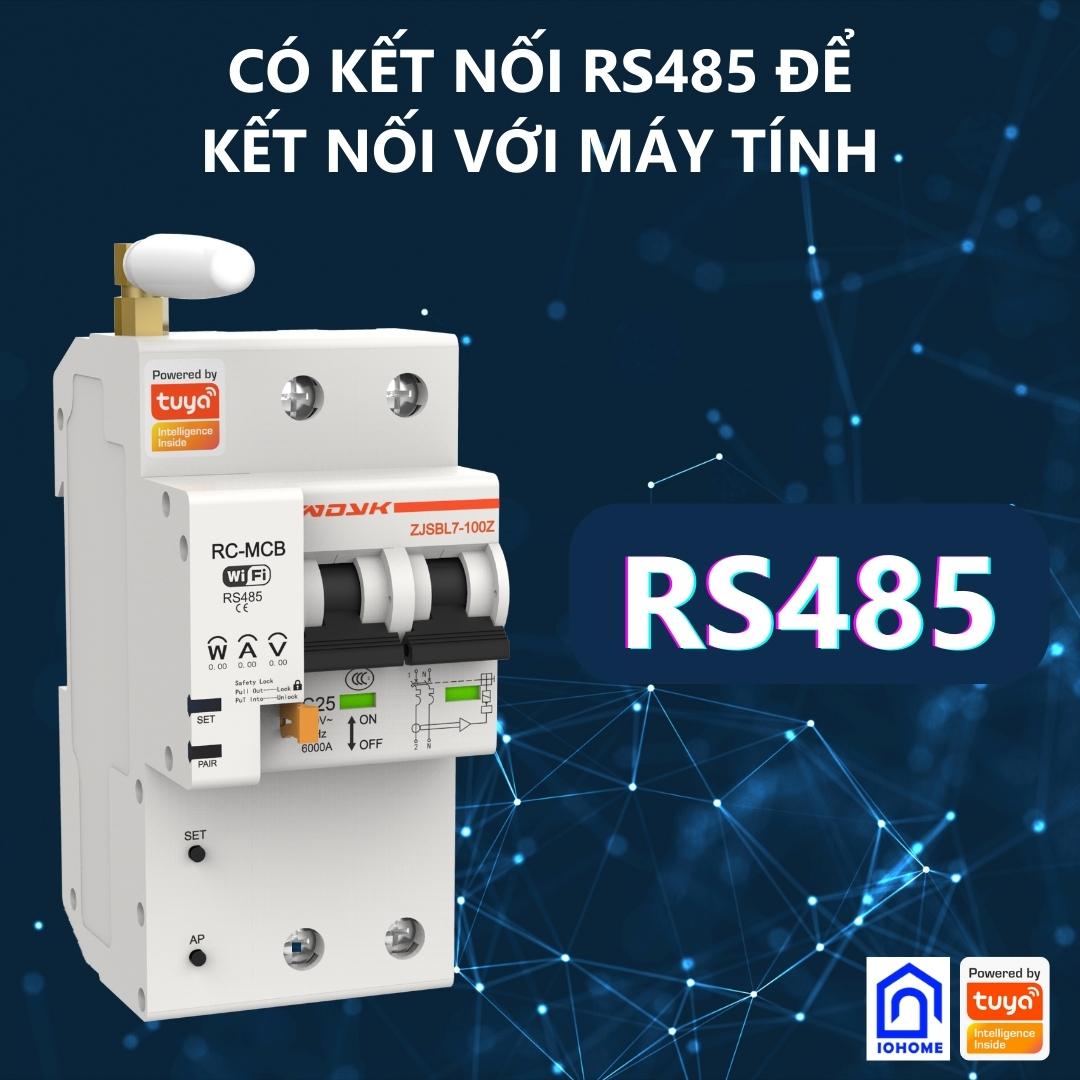 RC - MCB thông minh Tuya 2P kết nối wifi, điều khiển bật tắt từ xa qua điện thoại và đo điện năng tiêu thụ