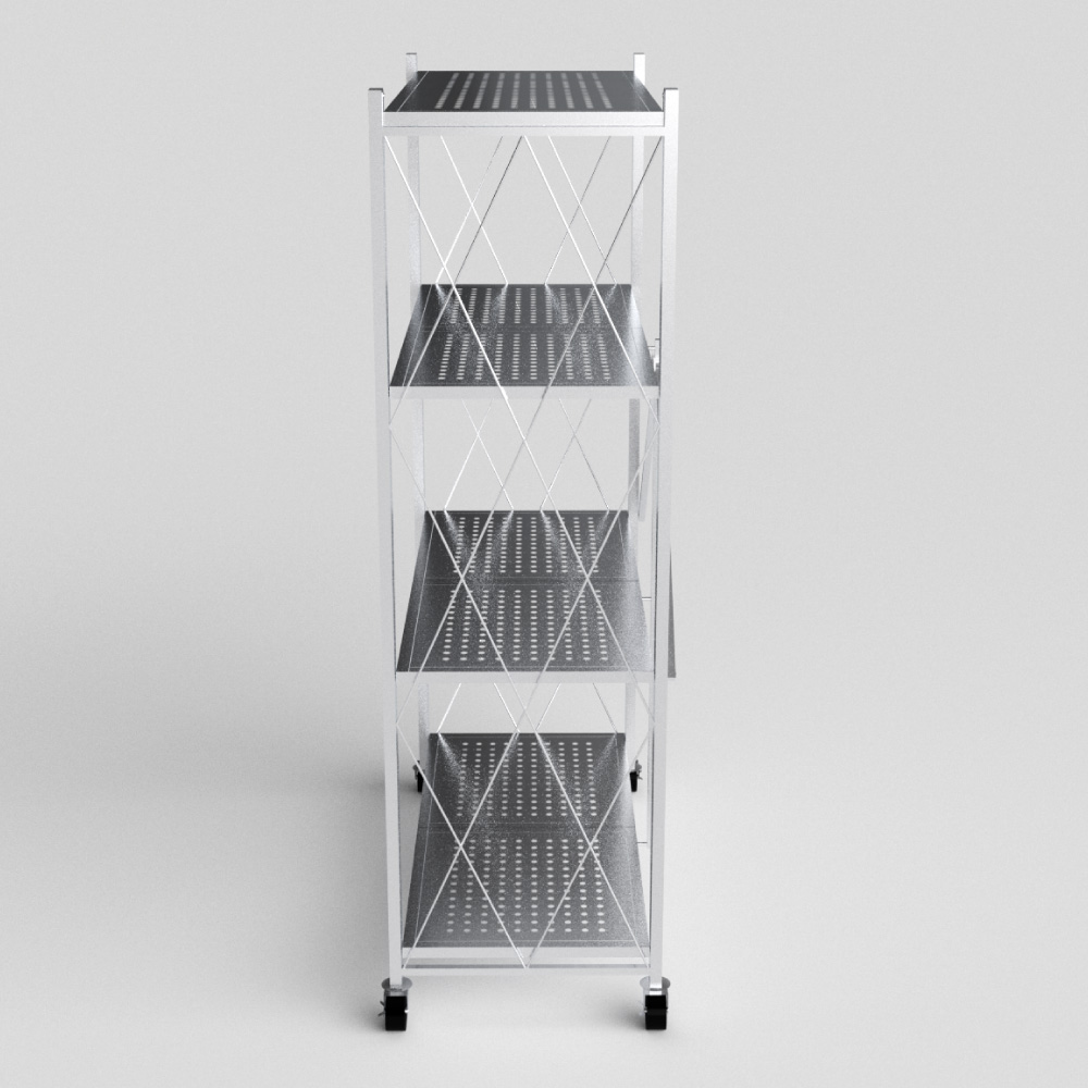 Kệ xếp đa năng cao cấp OHAWA 4 tầng - Kệ inox thông minh cao cấp, xếp mở dễ dàng, có bánh xe di chuyển