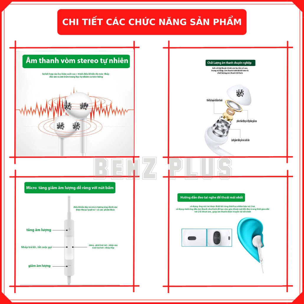 Tai nghe táo khuyết ZlN BÓC MÁY cho máy 6 - 14promax bảo hành 12 tháng, tặng kèm hộp đựng