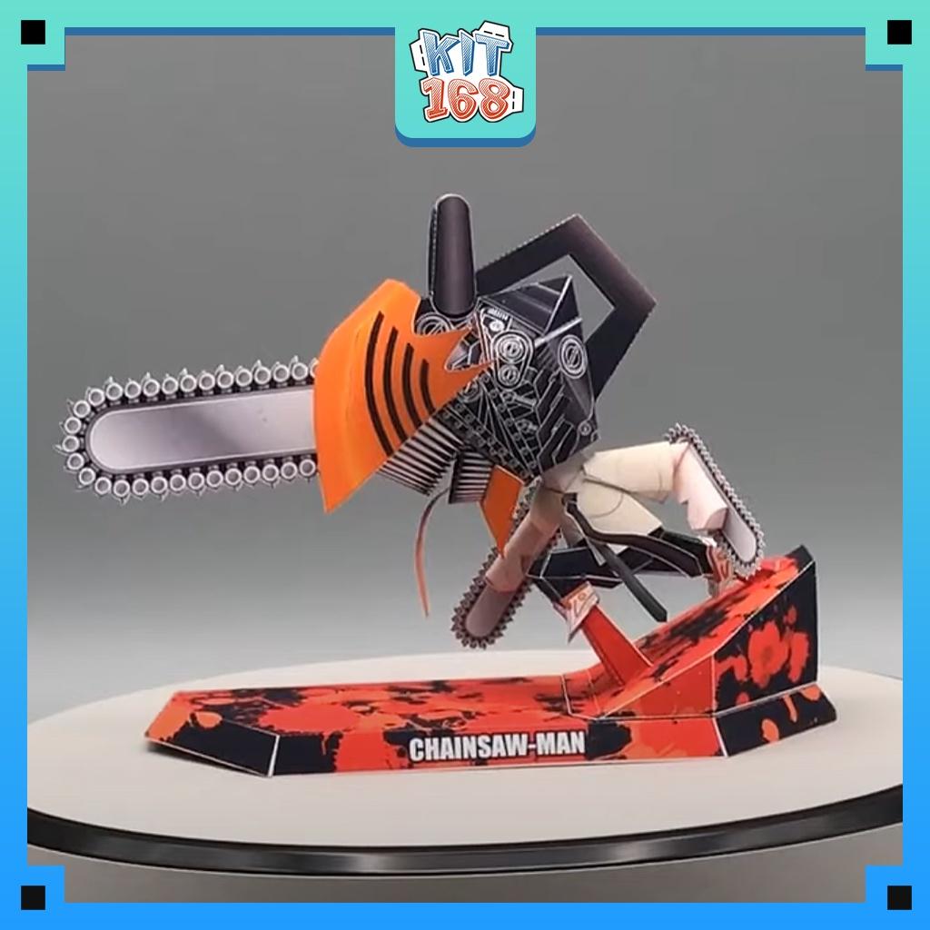 Mô hình giấy Anime Game Chibi Denji - Chainsaw-man ver 3 + kit hộp trang trí