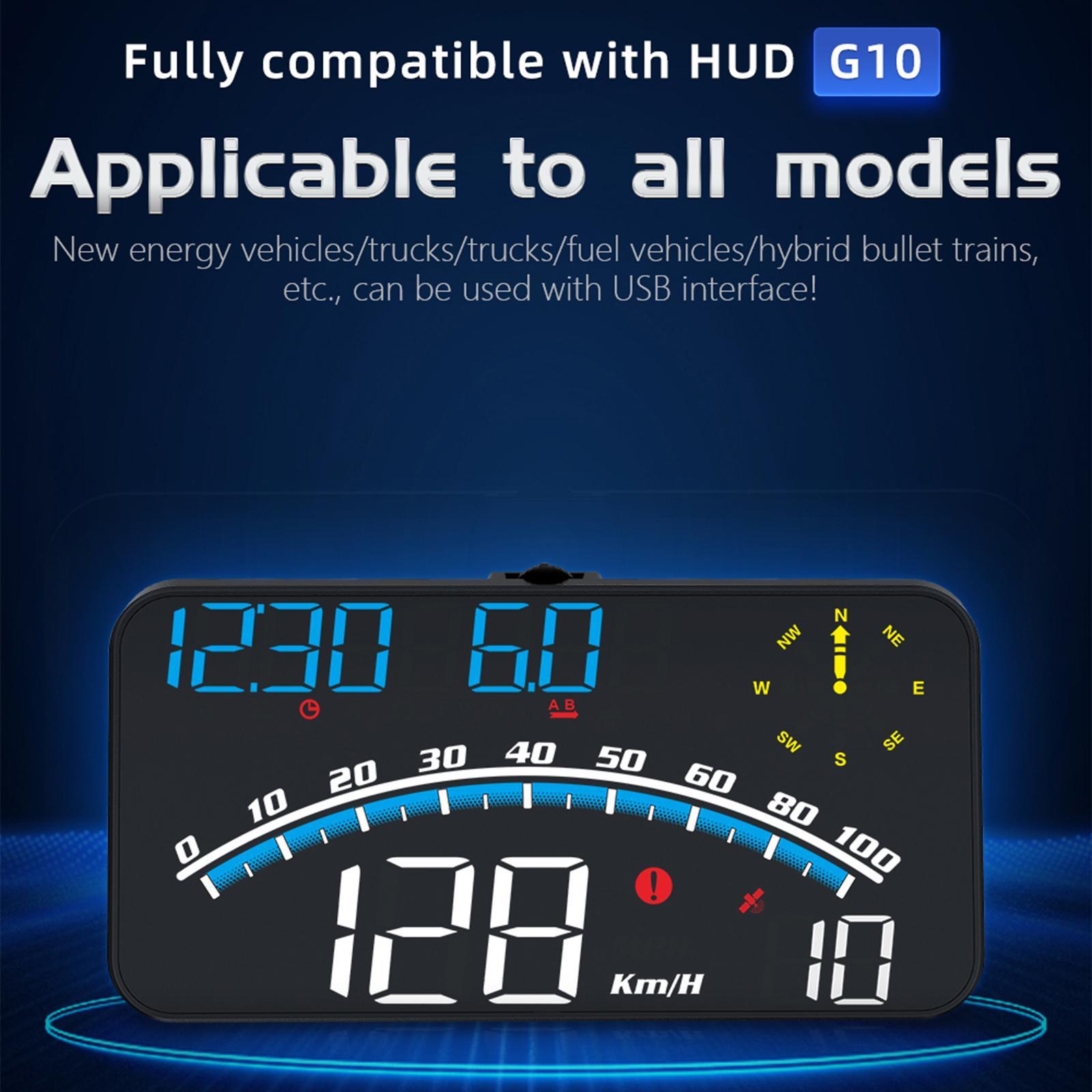 Universal HUD Head up Display Speedometer Direction 4 inch Fit for Vehicle