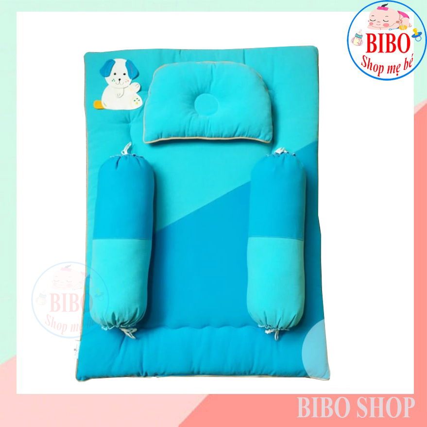 BỘ GỐI NỆM SƠ SINH CAO CẤP 100% COTTON CHO BÉ