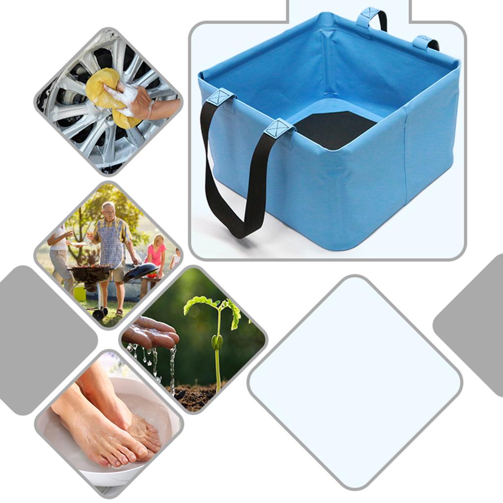 2PCS Folding Collapsible Water Container Camping Hiking Car Washing Bucket