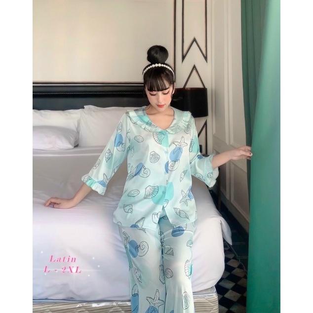 PYJAMAS LỤA LANTIN - QUẦN DÀI TAY LỠ BÈO