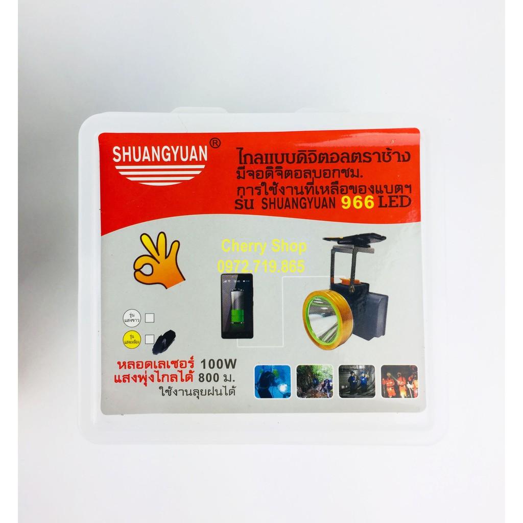 Đèn Pin Đội Đầu siêu sáng chống nước bóng led Ánh sáng vàng hoặc Ánh sáng trắng có màn hình LCD MÃ 966