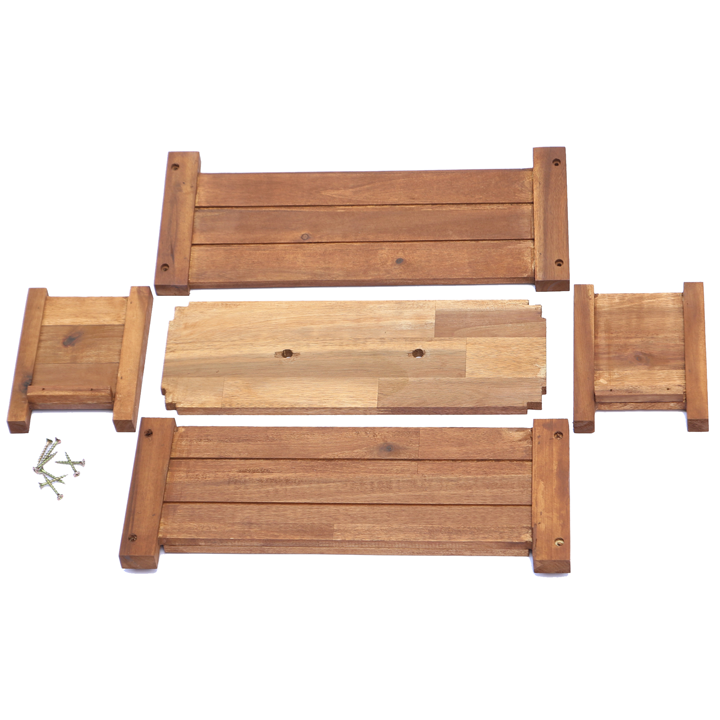 Bộ 2 Chậu Gỗ Chữ Nhật Lớn Greenhome GH021 - Nâu