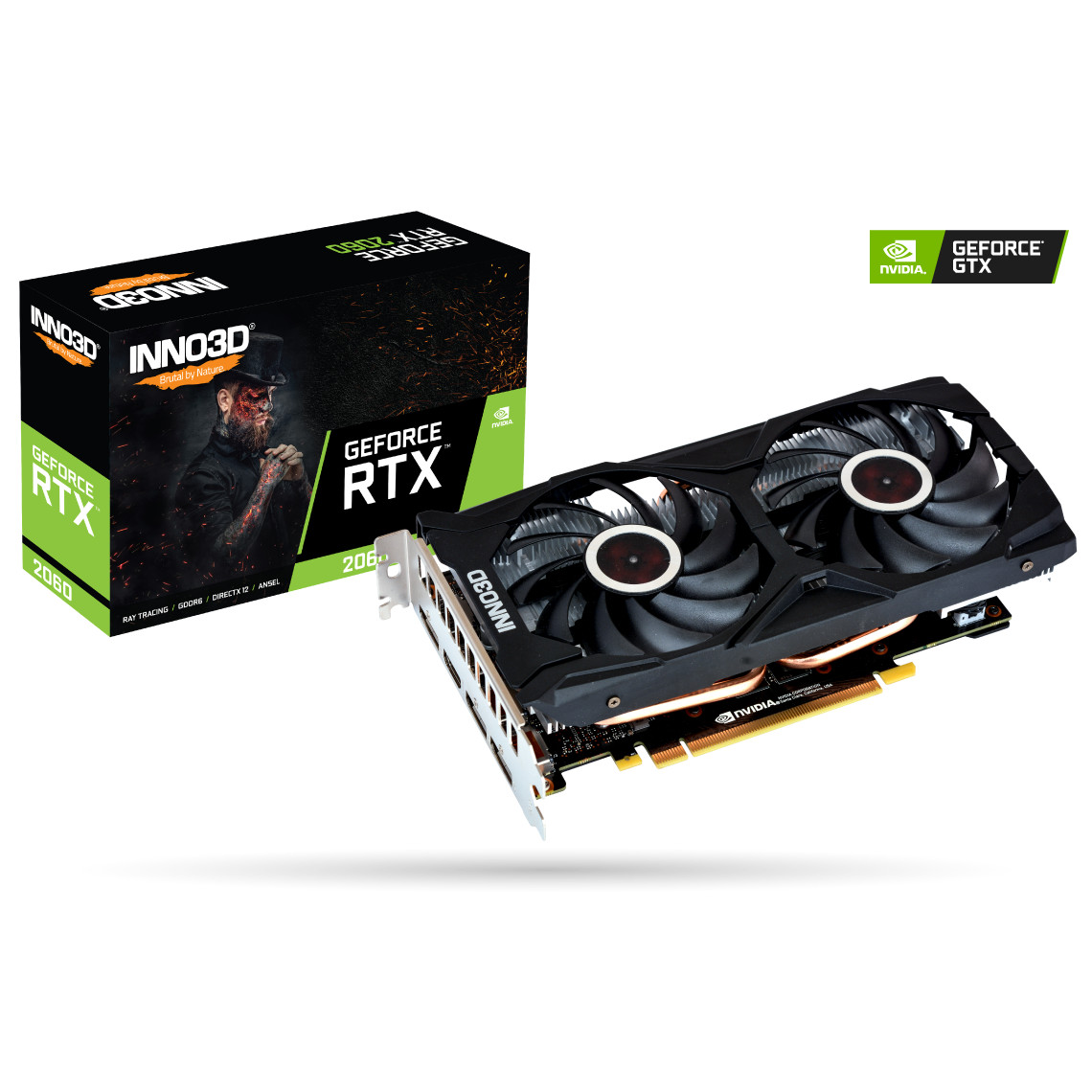 Card Đồ Họa VGA INNO3D GEFORCE RTX 2060 GAMING OC X2 6GB( Part No.: N20602-06D6X-1710VA15L )- Hàng Chính Hãng