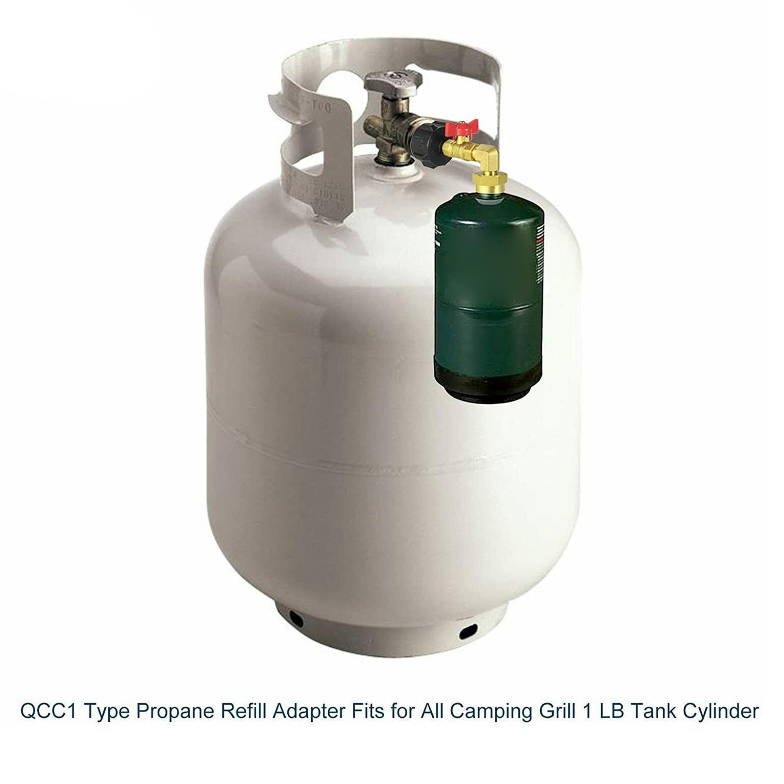 Refill Adapter with  Valve Fit for Camping Grill