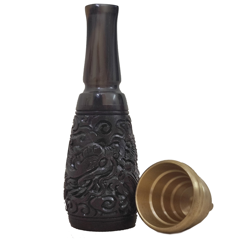Tẩu Bắt Top Cigar Gỗ Sừng TGS15 Ring Size 40-60 Khắc Họa Tiết Hình Rồng Cực Tỉ Mỉ- Hàng Thủ Công