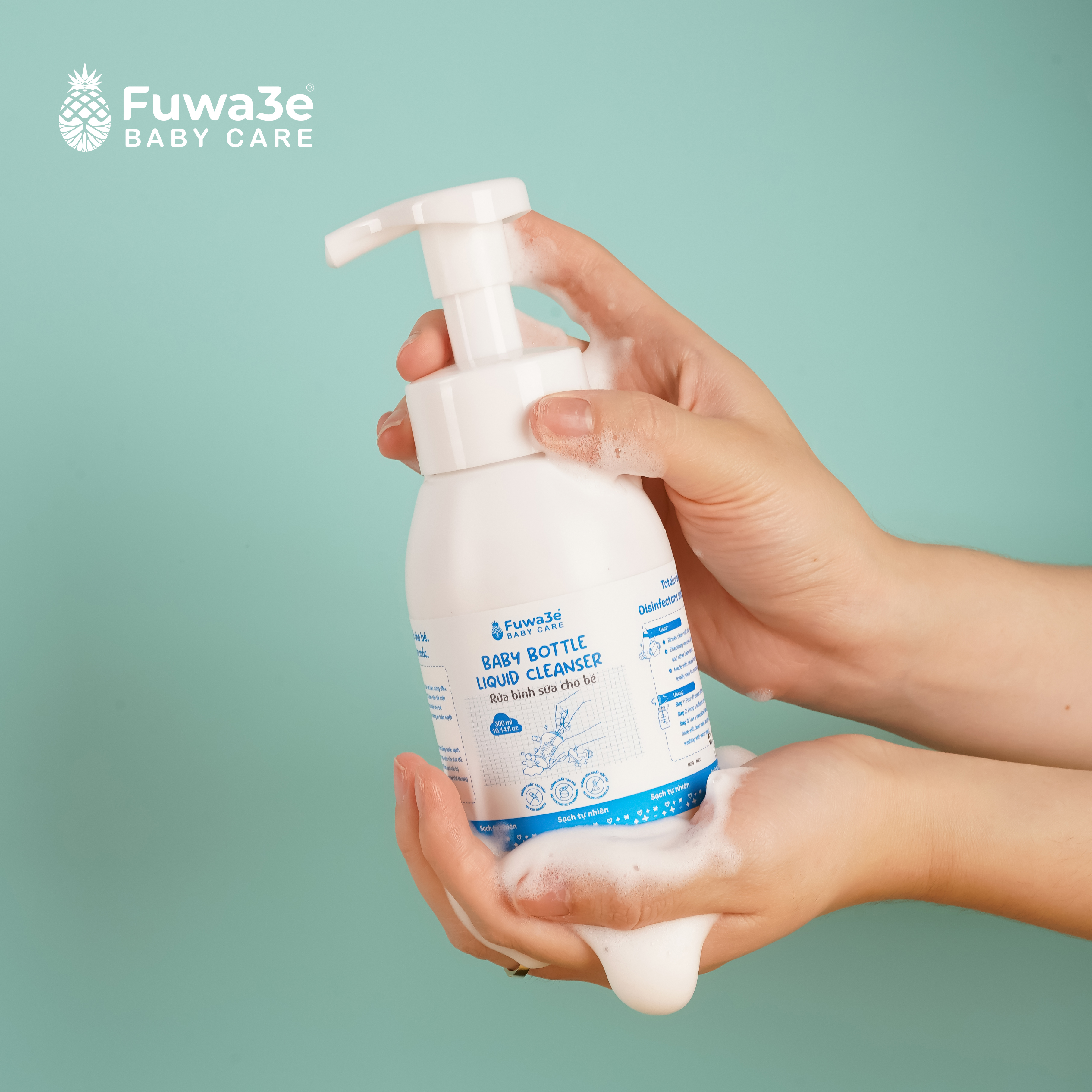 Nước rửa bình sữa  fuwa3e hữu cơ sinh học từ ezyme tự nhiên lên men từ dứa 300ml