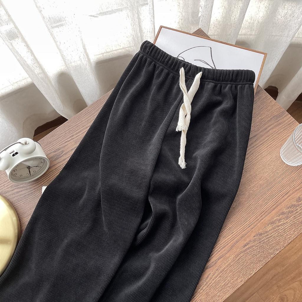 Quần Nhung Tăm Ống Rộng Nam Nữ, Quần Nhung tăm dây rút unisex 5 mầu Zinti QD30