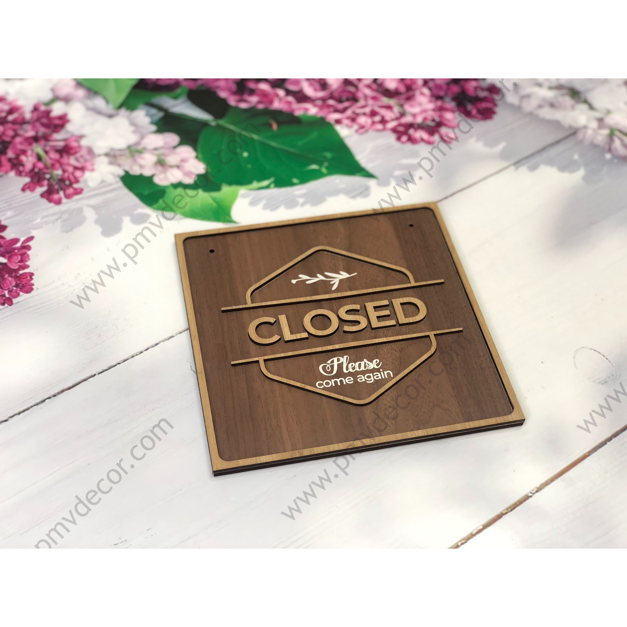 BẢNG HƯỚNG DẪN CHO QUÁN CAFE, NHÀ HÀNG , Bảng gỗ hai màu tương phản. PMV-BGD011