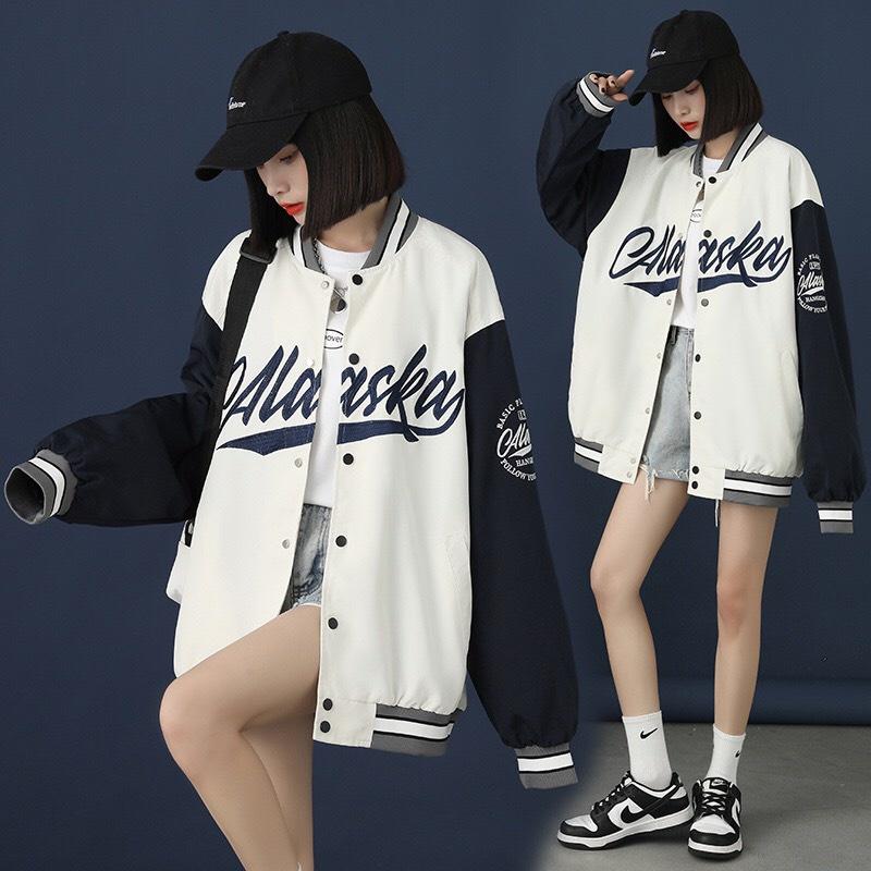 Áo Khoác Bomber Jacket in Print ALASKA Chất Gió Dù 2 Lớp Form Rộng Unisex Nam Nữ Couple Ulzzang Phong Cách Hàn