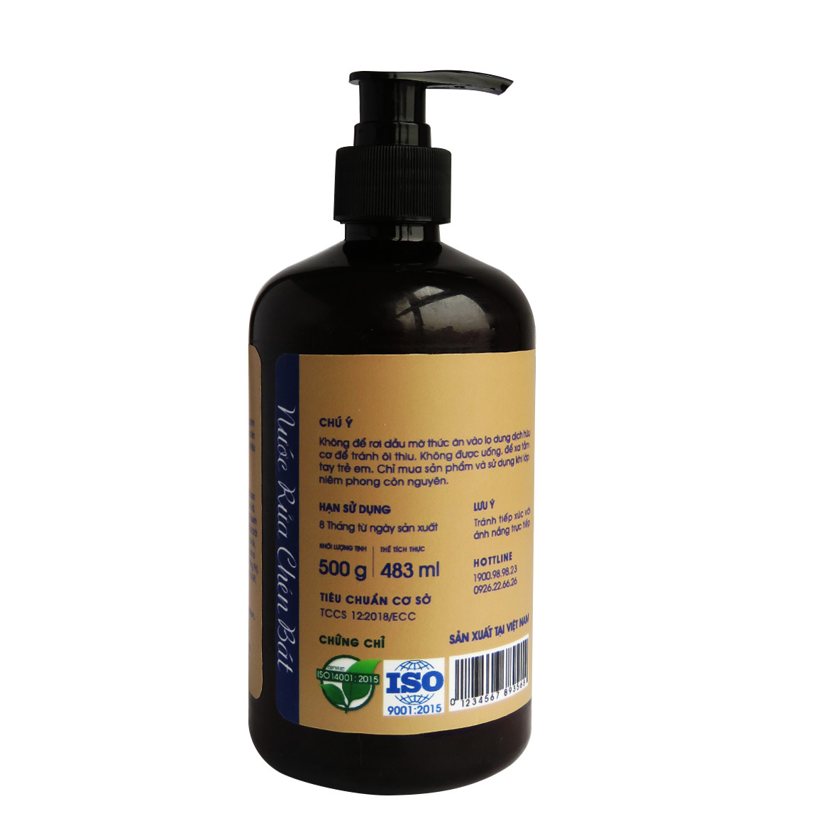 Nước Rửa Chén Hữu Cơ Bồ Hòn Và Tinh Dầu Quế 500ml thương hiệu Ecocare