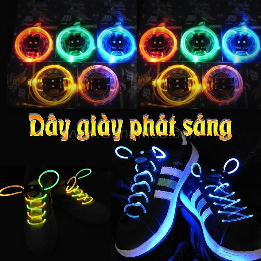 -Dây giày đèn LED phát sáng-Dây giày gắn đèn led phát sáng dùng pin (Cả nam và nữ