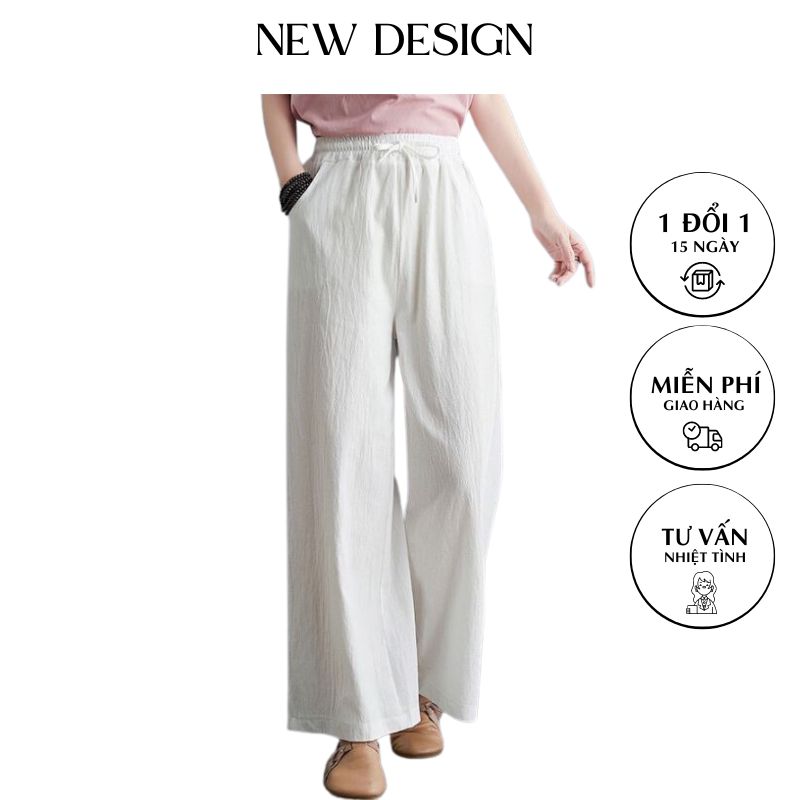 Quần Dài Nữ Suông Thanh Lịch Trẻ Trung ,Có Túi Cạp Chun ,Dài 88cm Chất Đũi Đẹp, Mịn Thoáng Mát QA0098