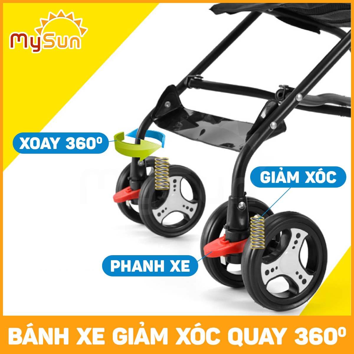 Xe đẩy ngồi du lịch cho em bé 6 tháng 1 2 3 4 tuổi gấp gọn Base MySun