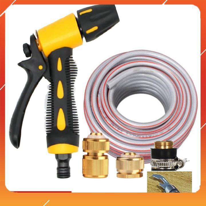 Bộ dây vòi xịt bơm nước tưới rửa , tăng áp 3 lần, loại 20m 206319 đầu đồng,cút đồng, + mở chai