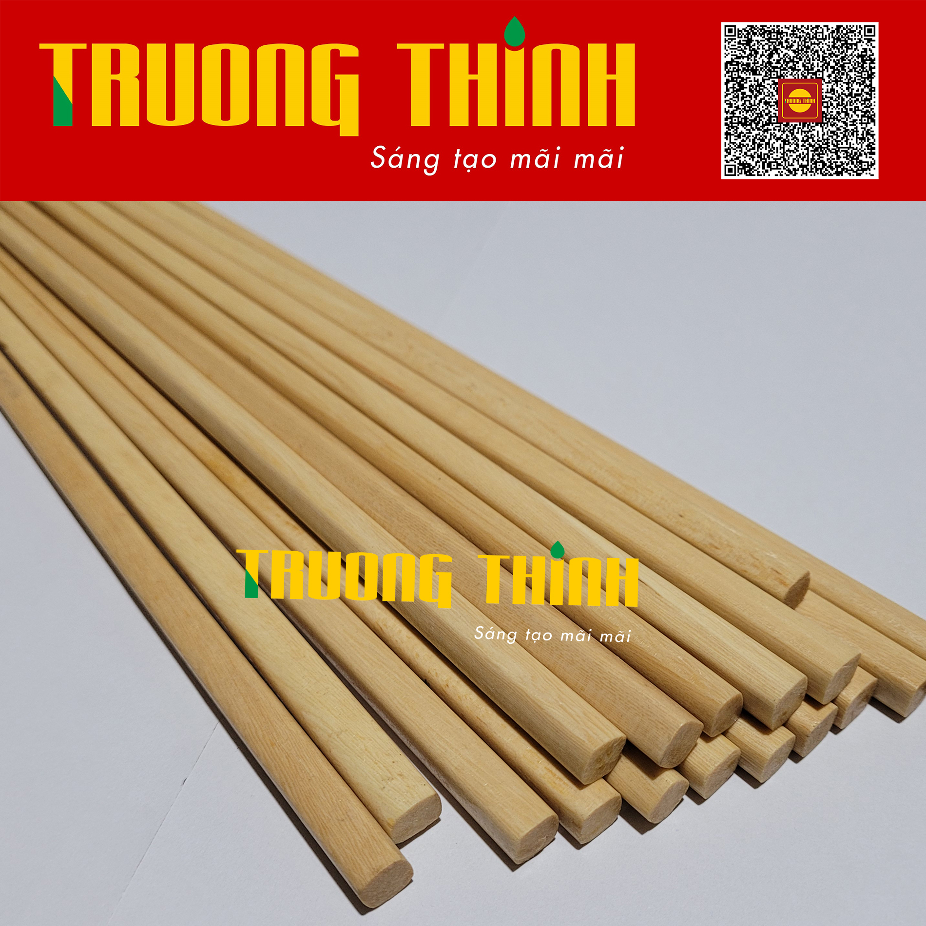 Đũa Dùng Ăn Gỗ Xương Gà Thương Hiệu TRƯỜNG THỊNH - Loại Gói - 10 Đôi Vuông Trơn.