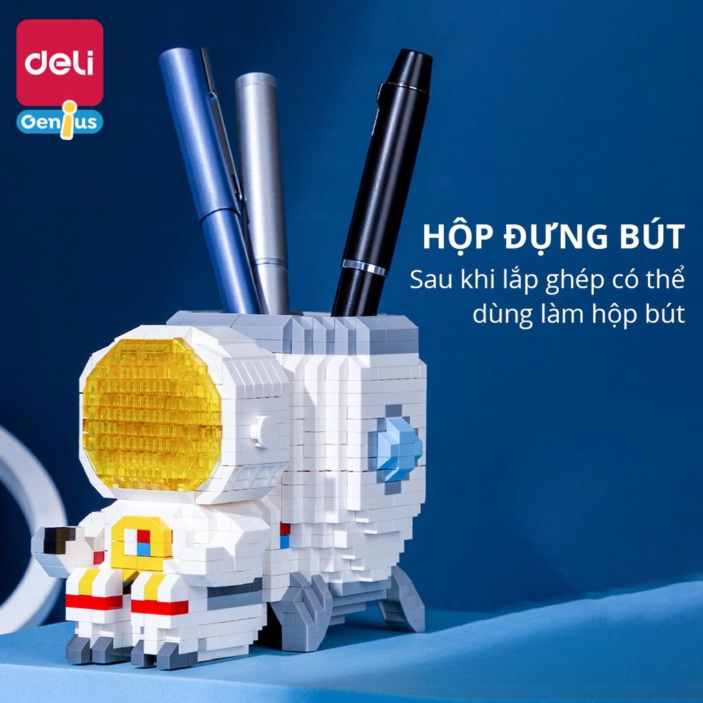 Bộ Đồ Chơi Lắp Ghép Xếp Hình Phi Hành Gia Có Đèn LED Deli - Đa Năng Làm Ống Cắm Bút Chân Đỡ Bút - Đồ Chơi Trí Tuệ Phát Triển Tư Duy, Trang Trí Góc Học Tập - 74602