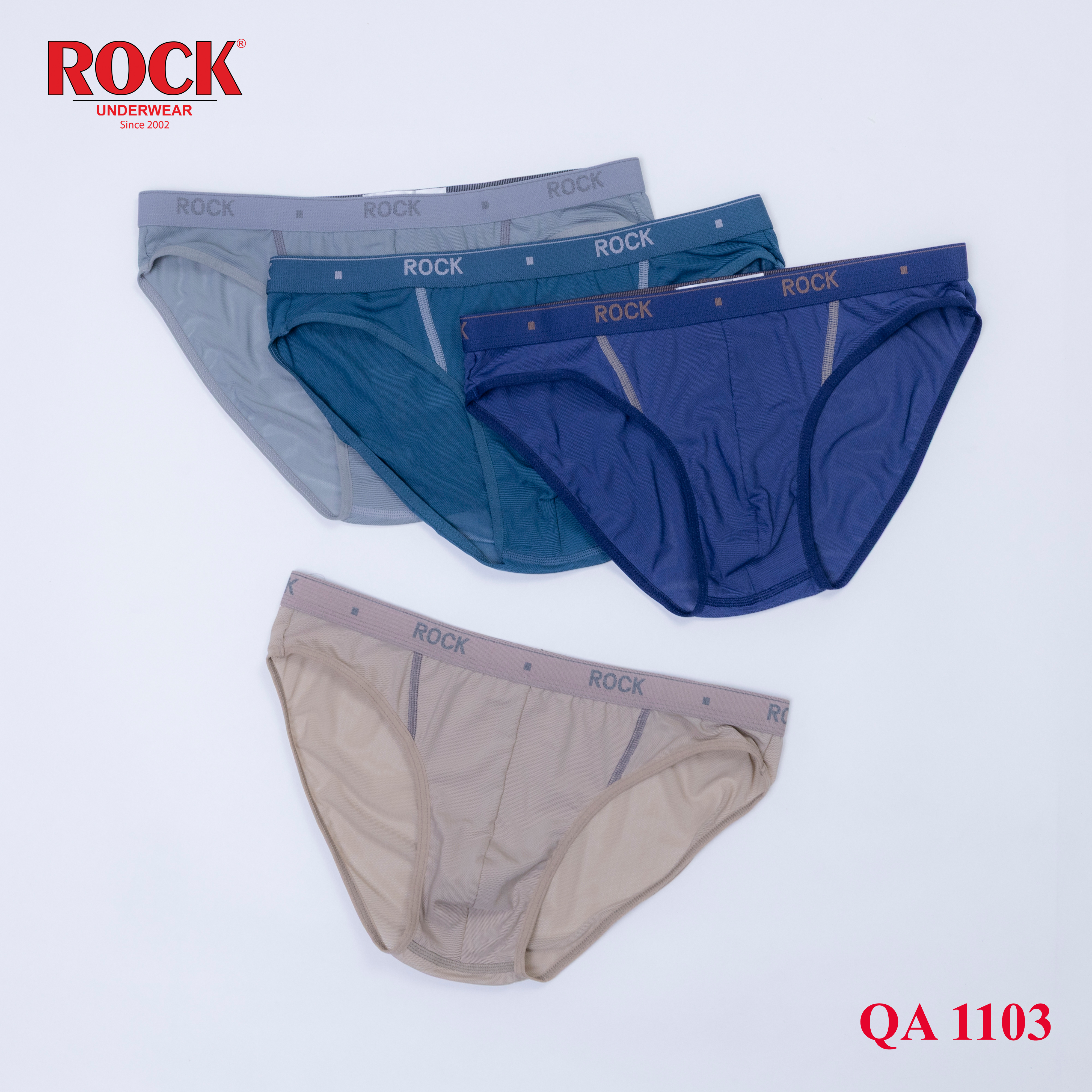 Quần lót nam bigsize cao cấp phối lưới ROCK 1103 cotton 4 chiều thấm hút tốt, thoáng mát, không cấn