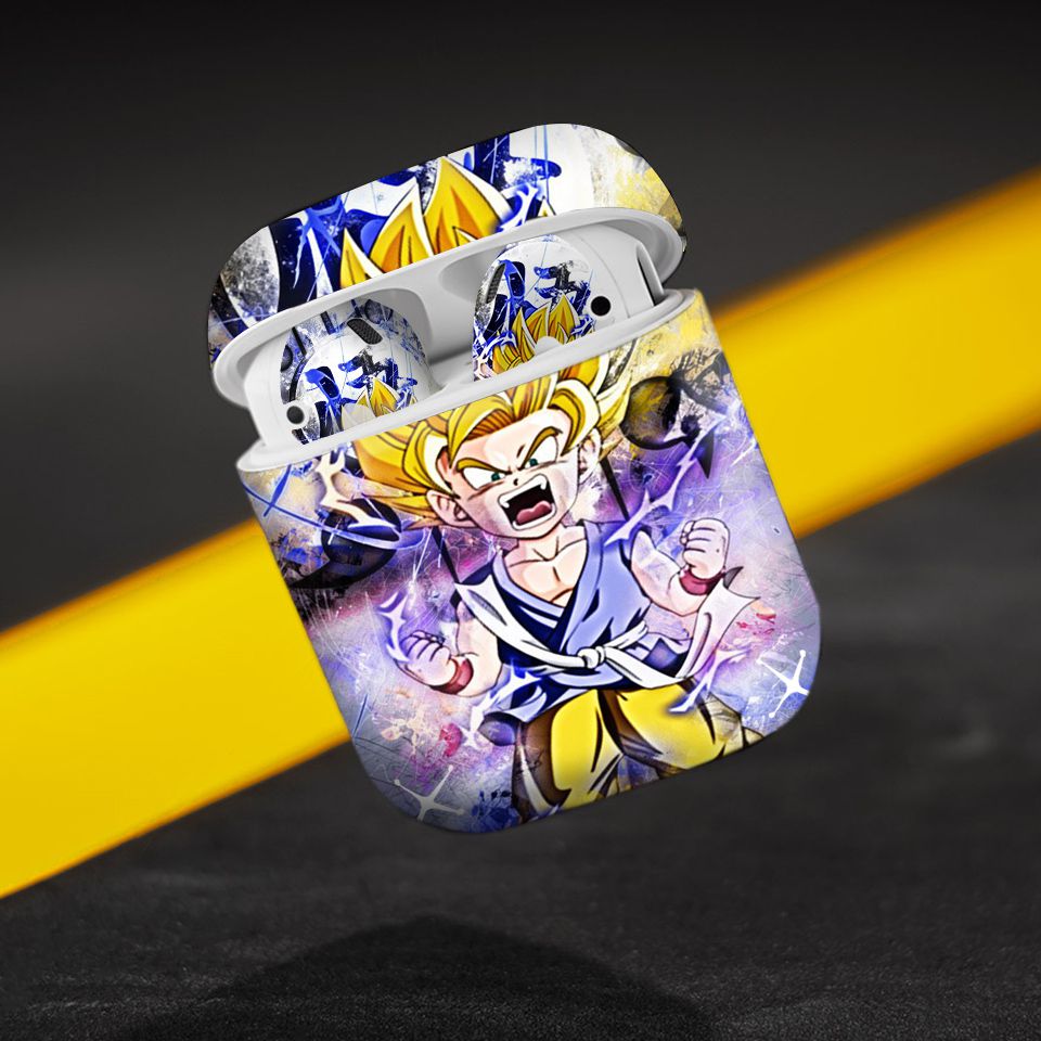 Miếng dán skin chống bẩn cho tai nghe AirPods in hình Dragon Ball - Goku 2 - 7vnr71 (bản không dây 1 và 2)