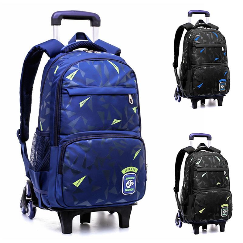 Bé Trai Bé Gái Xe Đẩy Schoolbag Hành Lý Túi Sách Chống Thấm Nước Có Thể Tháo Rời Trẻ Em Học Túi Với 2/6 Bánh Xe Cầu Thang Trẻ Em Túi