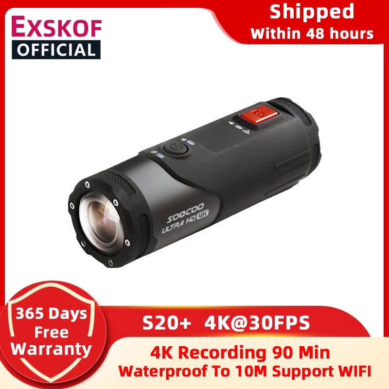 Máy ảnh hành động của EXSKOF 4K 30fps WiFi WiFi 170 độ góc xe máy Mũ bảo hiểm xe đạp máy quay phim thể thao máy quay video hành động