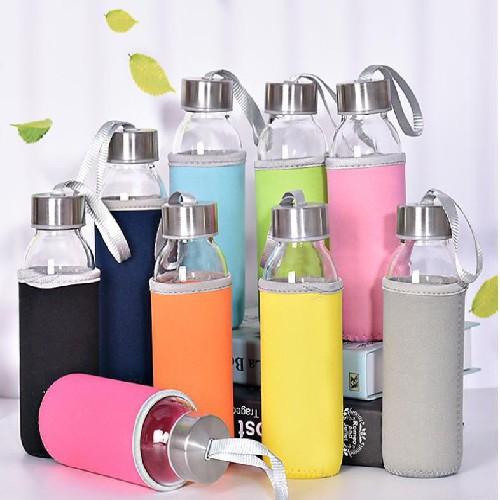 COMBO 2 Bình nước thủy tinh - Bình đựng nước có dây xách dung tích 500ml.