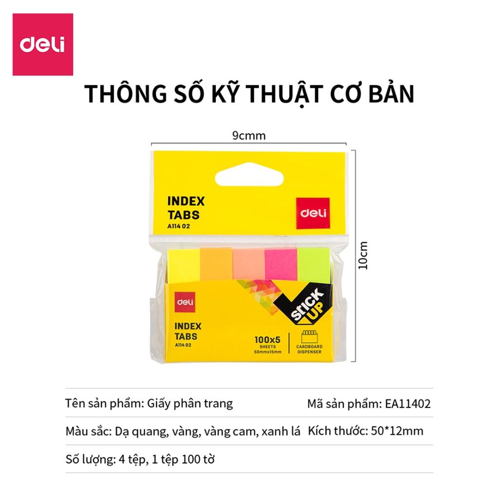 Giấy Phân Trang 5 Màu 100 Tờ/Tệp Deli - Phù Hợp Học Sinh Văn Phòng - EA11402