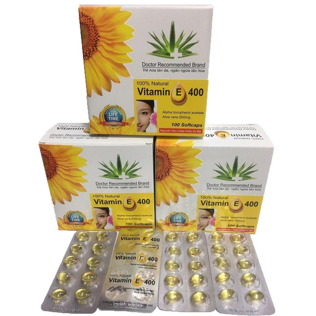 Combo 5 Hộp Viên uống đẹp da Vitamin E thiên nhiên tinh chất nha đam giúp ngăn ngừa lão hóa da