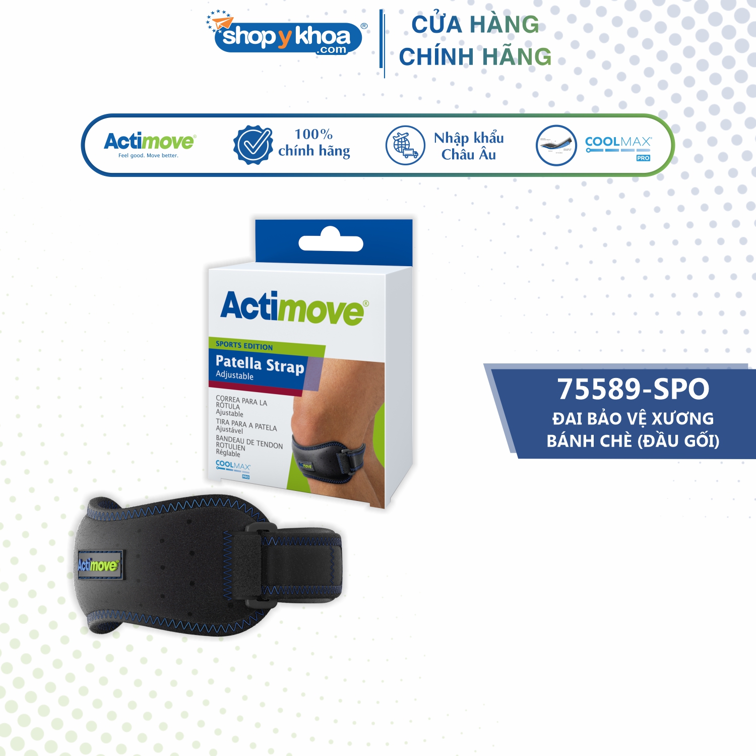 Dây Đai Bảo Vệ Xương Bánh Chè Đầu Gối 75589 - Spo Actimove Patella Strap - Uni