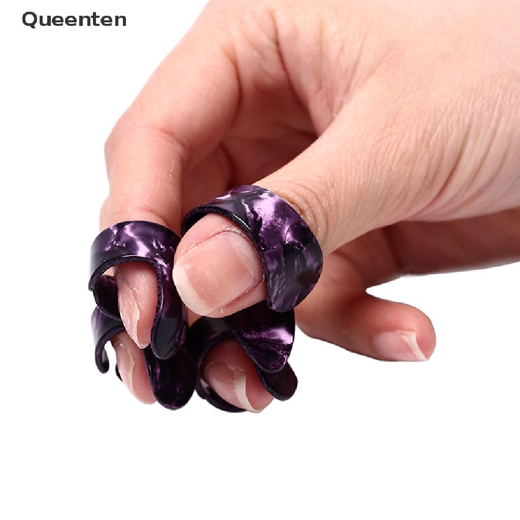 Queenten 4pcs/set 1 Thumb + 3 Finger Guitar Picks Guitar Plectrums For Electric Guitar QT