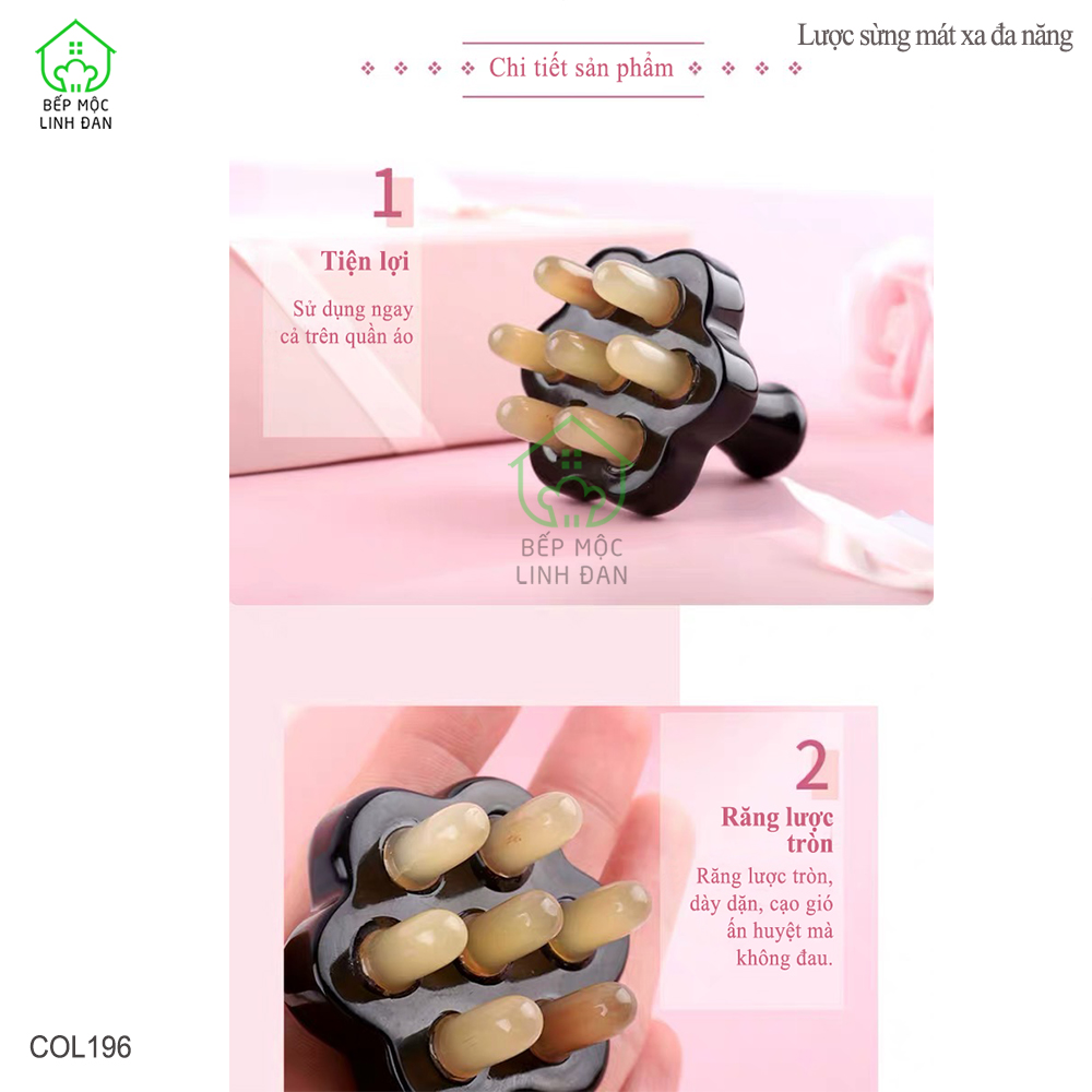 Lược Sừng Mát Xa Chuyên Dụng Toàn Thân Đa Năng Làm Đẹp Thư Giãn