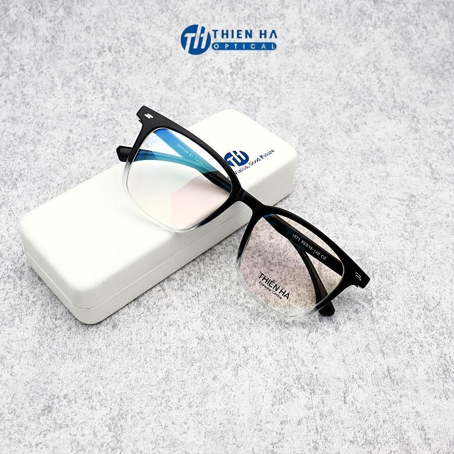 Gọng kính vuông nam nữ THIÊN HÀ OPTICAL chất liệu nhựa dẻo nhẹ cao cấp form trẻ trung dễ đeo chắc chắn cận nặng TH1571