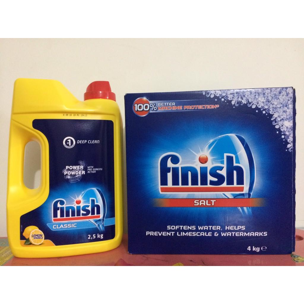 Combo Bột rửa bát Finish 2,5kg + Muối Finish 4kg