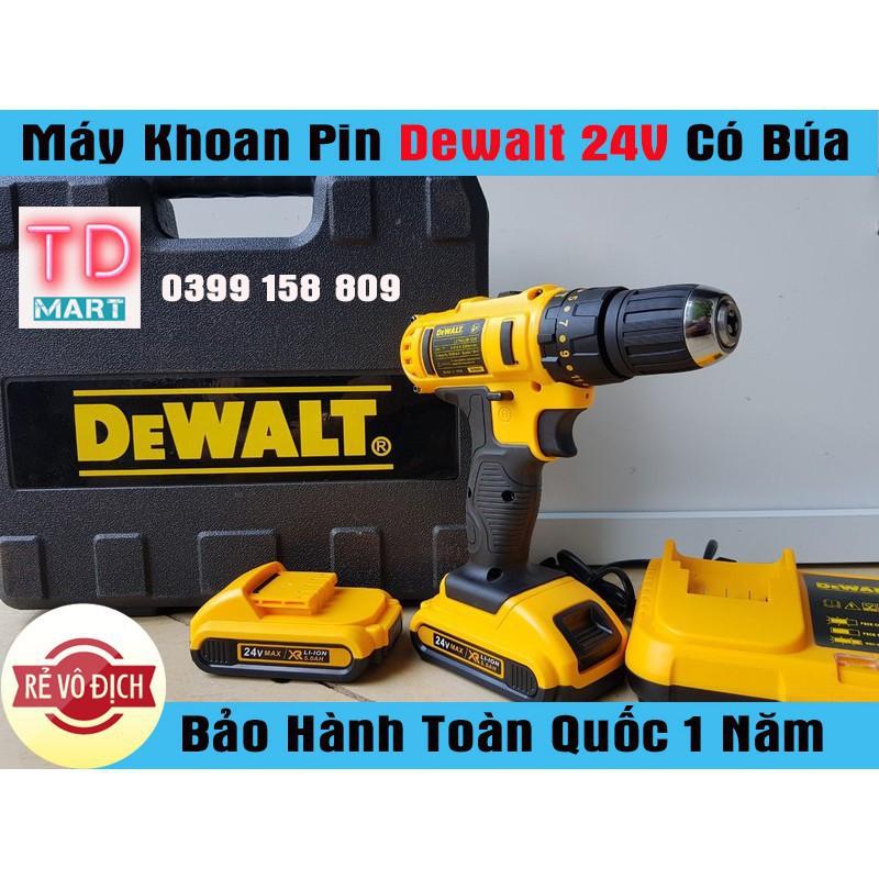 Máy Khoan Pin Dewatl 24V Có Chế Độ Búa Khoan Tường