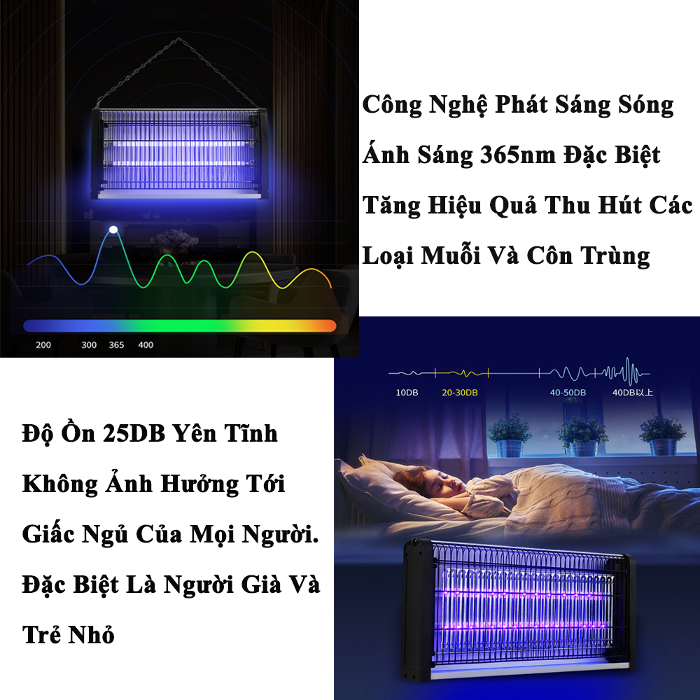 Đèn Bắt Muỗi Diệt Côn Trùng KUNBE Công Suất Lớn Phù Hợp Nhiều Không Gian Sử Dụng An Toàn Hiệu Quả