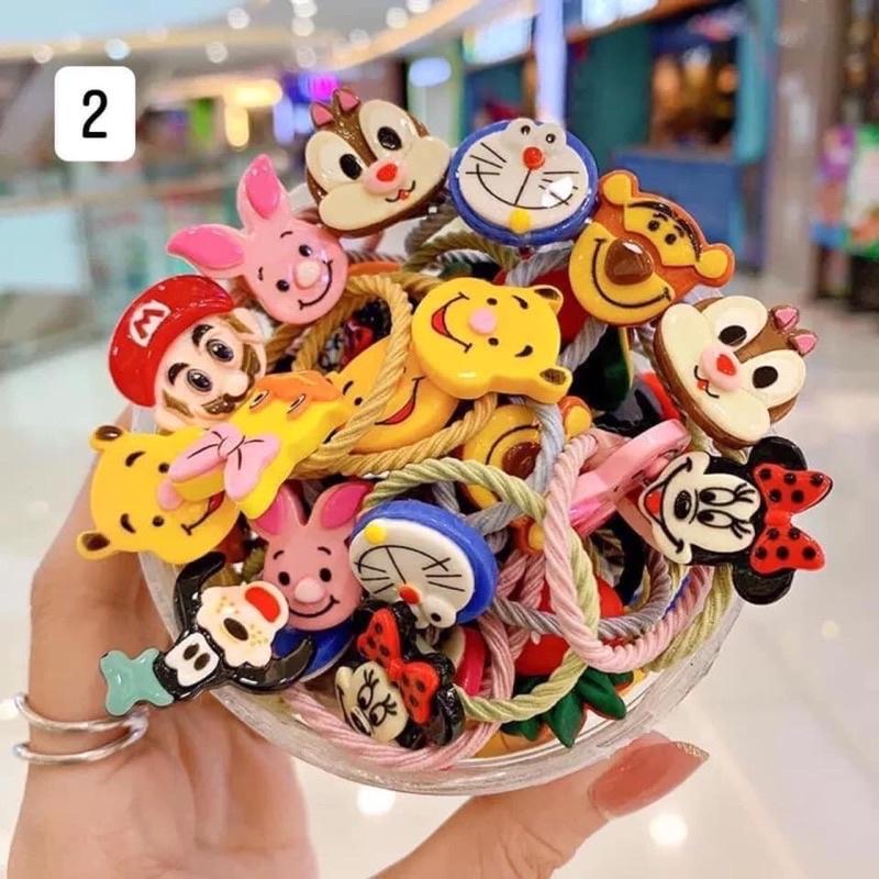 Hộp 30 dây buộc tóc dễ thương phong cách hàn quốc cho bé