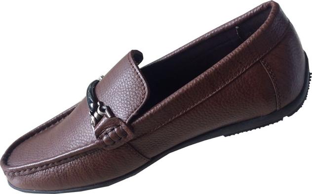 Giày mọi nam nâu da bò cao cấp đế cao su THM012