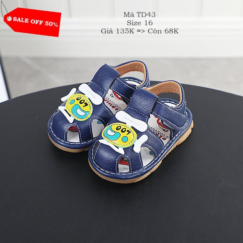 Sandal bé trai 2 - 12 tuổi quai hậu dép siêu nhẹ da mềm, đế êm chống trơn cao ấp xả kho giá rẻ