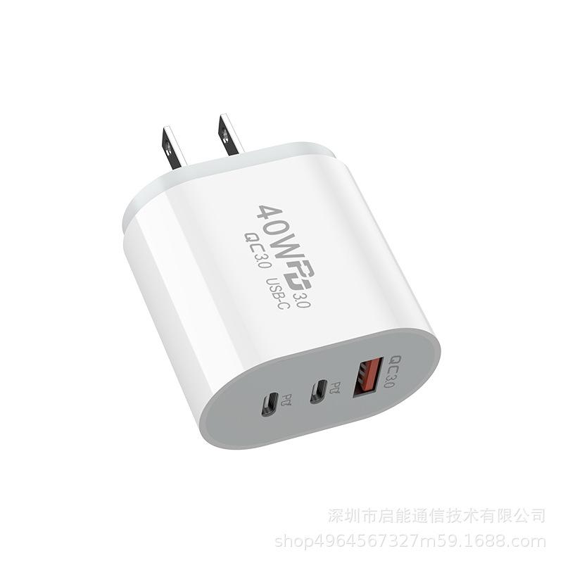 Đầu sạc nhanh kép PD2A + 5V2A theo phong cách mới nhất theo tiêu chuẩn Châu Âu Ba cổng A + C tiêu chuẩn Hoa Kỳ phù hợp với đầu sạc điện thoại di động Apple Android