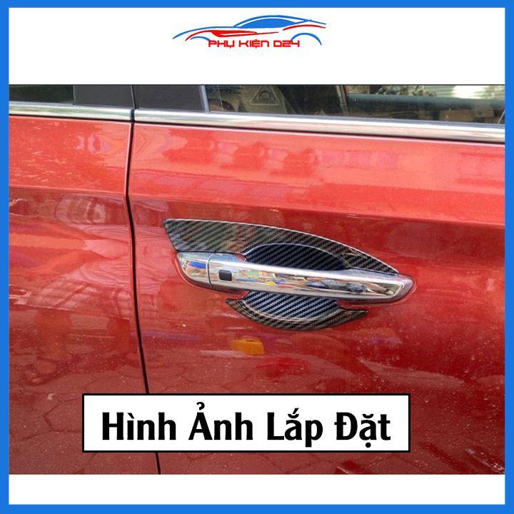 Ốp tay nắm hõm cửa chống trầy Accent 2018-2019-2020-2021 vân carbon/mạ crom bảo vệ cửa xe ô tô
