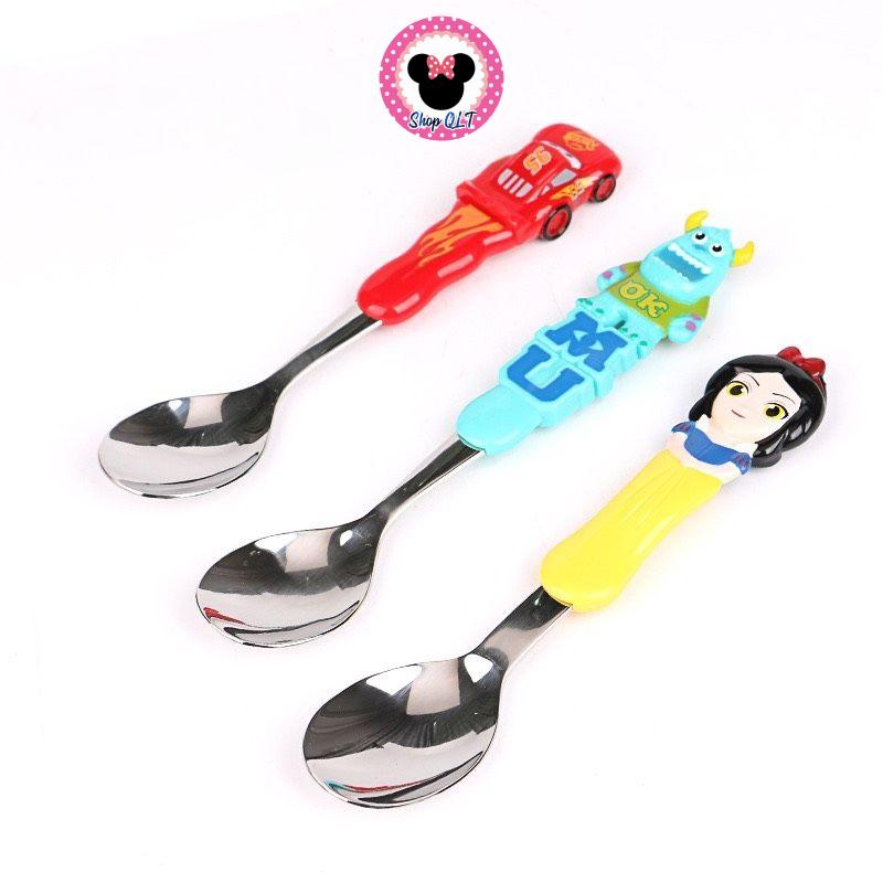 Bộ Thìa + Dĩa siêu xinh cho bé hàng DlSNEY , hình nổi 3D siêu đẹp , inox 304 an toàn cho bé
