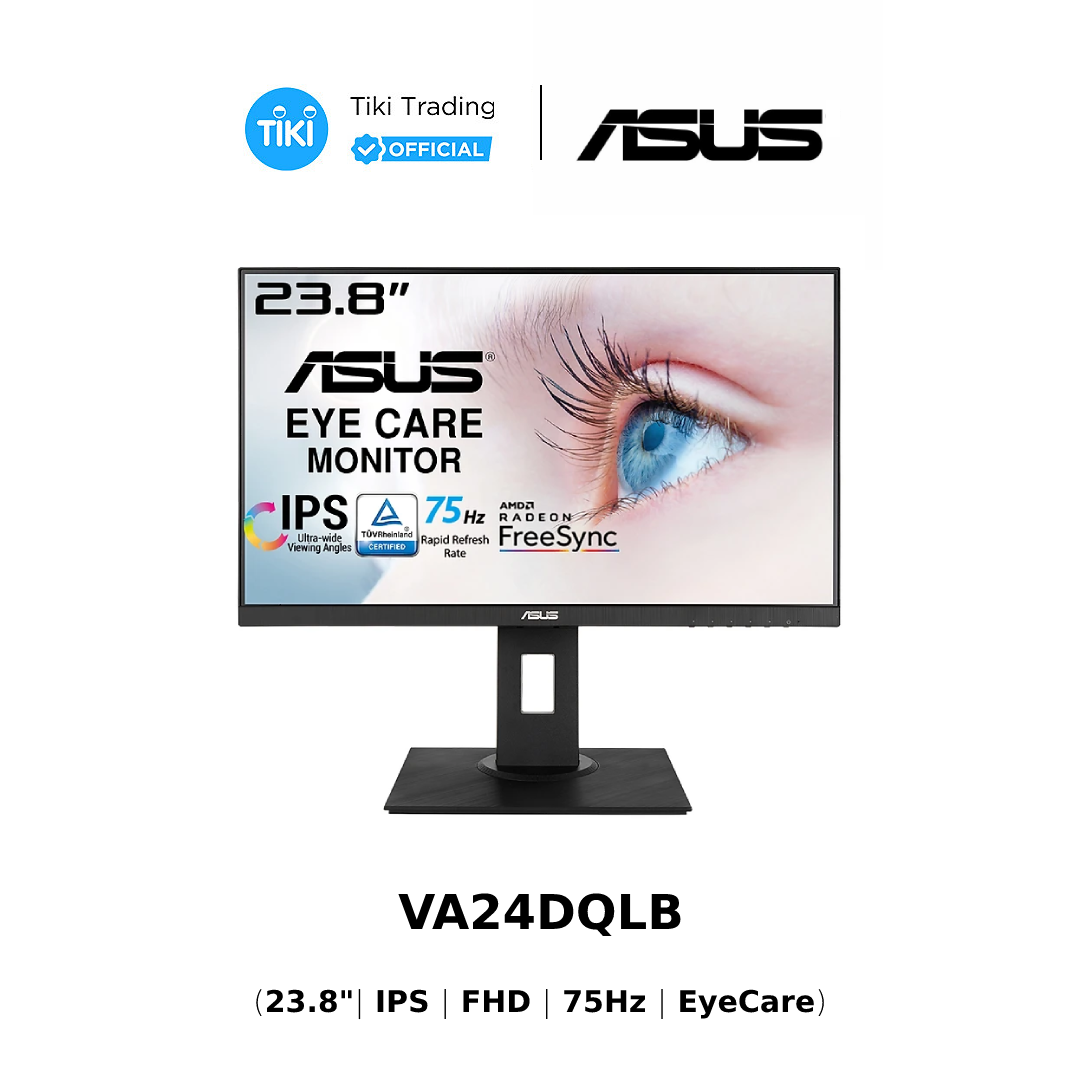 Màn hình Bảo Vệ Mắt ASUS VA24DQLB 23.8 inch Full HD  75Hz IPS Adaptive-Sync - Hàng Chính Hãng